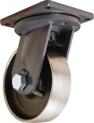 Hamilton - 10" Diam x 3" Wide x 13" OAH Top Plate Mount Swivel Caster - Forged Steel, 6,500 Lb Capacity, Tapered Roller Bearing, 8-1/2 x 8-1/2" Plate - USA Tool & Supply