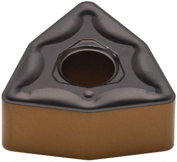 Walter - WNMG433 NM5 Grade WAK20 Carbide Turning Insert - TiCN/Al2O3/TiN Finish, 80° Trigon, 1/2" Inscr Circle, 3/16" Thick, 3/64" Corner Radius - USA Tool & Supply
