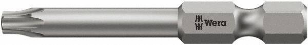 Wera - T25 Torx Bit - 1/4" Hex Drive, 2-3/4" OAL - USA Tool & Supply