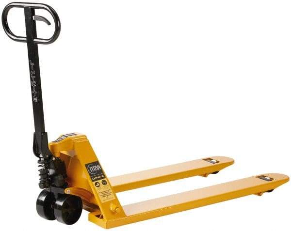 Lift-Rite - 5,500 Lb Capacity, 7-7/8" Lift Industrial Pallet Truck - 3" Min Lift Height, 42" Fork Length x 7" Fork Width, 27" Overall Width - USA Tool & Supply