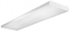 Cooper Lighting - 4 Lamp, 4 Ft. Long, 32 Watt, Surface Mounted, Fluorescent Lamp Wraparound Light Fixture - 120-277 Volt, White, Electronic Ballast - USA Tool & Supply