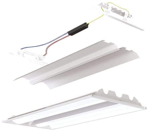 Cooper Lighting - 2 Lamp, 17 Watts, 2 x 2', Electronic Start Troffer Light Fixture Retrofit Kit - White Fluorescent Lamp - USA Tool & Supply