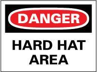 NMC - "Danger - Hard Hat Area", 20" Long x 28" Wide, Aluminum Safety Sign - Rectangle, 0.04" Thick, Use for Accident Prevention - USA Tool & Supply