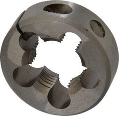 Irwin Hanson - 3/4-16 UNF Thread, 1-1/2" Outside Diam Carbon Steel Round Die - 1/2" Thick, Left Hand Thread, Adjustable - Exact Industrial Supply