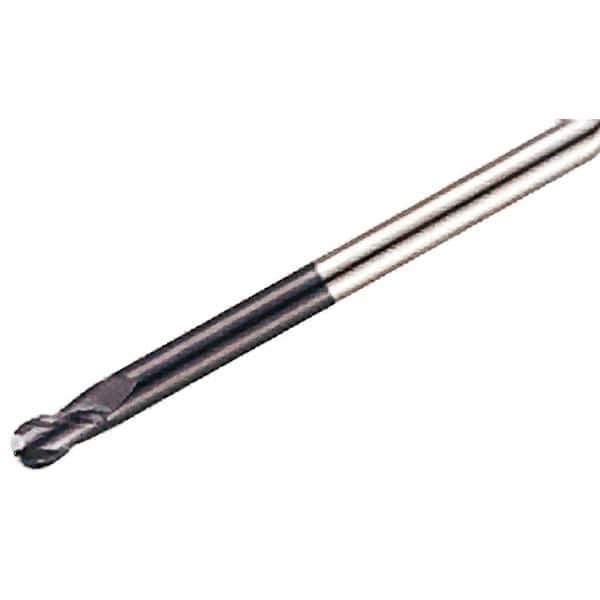 Iscar - 8mm Diam, 14mm LOC, 2 Flute Solid Carbide Ball End Mill - TiAlN Finish, Single End, 140mm OAL, 8mm Shank Diam, Spiral Flute - USA Tool & Supply