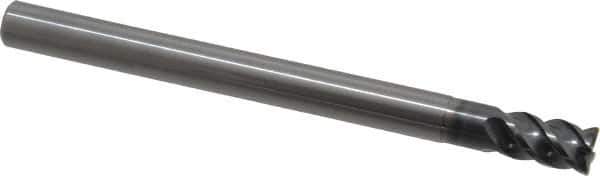 OSG - 8mm, 4 Flute, Single End, Solid Carbide, 0.5mm Corner Radius End Mill - 100mm OAL, 45° Helix, Right Hand Flute, 12mm LOC, Right Hand Cut, 24mm Extended Reach - USA Tool & Supply