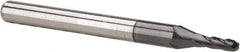 Accupro - 1/16" Diam, 3/16" LOC, 4 Flute Solid Carbide Ball End Mill - AlTiN Finish, Single End, 1-1/2" OAL, 1/8" Shank Diam, Spiral Flute - USA Tool & Supply