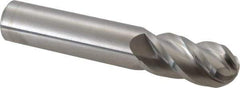 Accupro - 5/8" Diam, 1-1/4" LOC, 4 Flute Solid Carbide Ball End Mill - Uncoated, Single End, 3-1/2" OAL, 5/8" Shank Diam, Spiral Flute - USA Tool & Supply