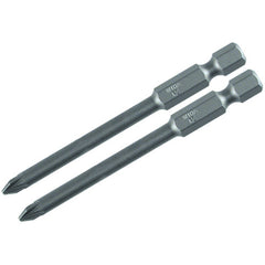 NO 2 70MM OAL POZIDRIV POWER BIT 2/P - USA Tool & Supply
