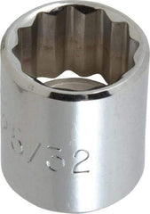 Proto - 25/32", 3/8" Drive, Standard Hand Socket - 12 Points, 1-3/16" OAL, Alloy Steel, Chrome Finish - USA Tool & Supply