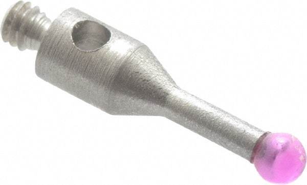 SPI - 2 mm Ball Diameter, M2 Thread, Ruby Point Ball Tip CMM Stylus - 10 mm Overall Length - USA Tool & Supply