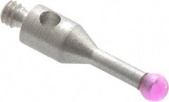 SPI - 2 mm Ball Diameter, M2 Thread, Ruby Point Ball Tip CMM Stylus - 10 mm Overall Length - USA Tool & Supply