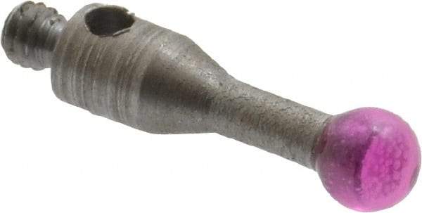 SPI - 3 mm Ball Diameter, M2 Thread, Ruby Point Ball Tip CMM Stylus - 10 mm Overall Length - USA Tool & Supply