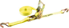 Erickson Manufacturing - 25' Long x 1" Wide, 3,000 Lb Basket Capacity, Polyester Web Sling - Yellow - USA Tool & Supply