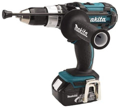 Makita - 18 Volt 1/2" Keyless Chuck Cordless Hammer Drill - 0 to 30,000 BPM, 0 to 400 & 0 to 1,700 RPM, Reversible, Pistol Grip Handle - USA Tool & Supply