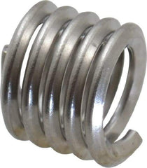 Recoil - #6-32 UNC, 0.207" OAL, Free Running Helical Insert - 4-3/4 Free Coils, Tanged, Stainless Steel, Bright Finish, 1-1/2D Insert Length - USA Tool & Supply