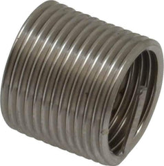 Recoil - 1/2-20 UNF, 3/4" OAL, Free Running Helical Insert - 12-3/8 Free Coils, Tanged, Stainless Steel, Bright Finish, 1-1/2D Insert Length - USA Tool & Supply