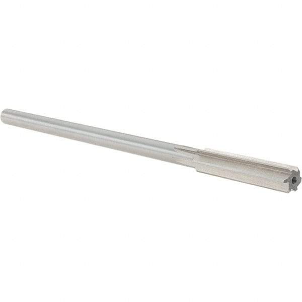 Alvord Polk - 0.3955" High Speed Steel 6 Flute Chucking Reamer - Straight Flute, 0.3105" Straight Shank, 1-3/4" Flute Length, 7" OAL - USA Tool & Supply