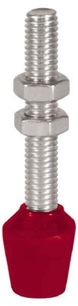 De-Sta-Co - M10 Carbon Steel Cap Tip Clamp Spindle Assembly - 55.12mm Thread Length, 78.99mm OAL, Flat Tip Cap, 1.02" Tip Surface Diam, Use with Toggle Clamps - USA Tool & Supply