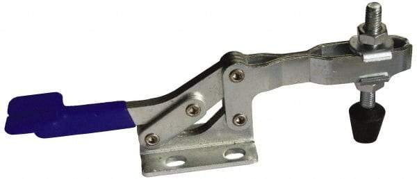 Gibraltar - 500 Lb Holding Capacity, Horizontal Handle, Manual Hold Down Toggle Clamp - 62° Handle Movement, 92° Bar Opening, U-Bar, Flanged Base, Carbon Steel - USA Tool & Supply