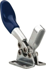 Gibraltar - 60 Lb Holding Capacity, Horizontal Handle, Manual Hold Down Toggle Clamp - 80° Handle Movement, 90° Bar Opening, U-Bar, Flanged Base, Carbon Steel - USA Tool & Supply