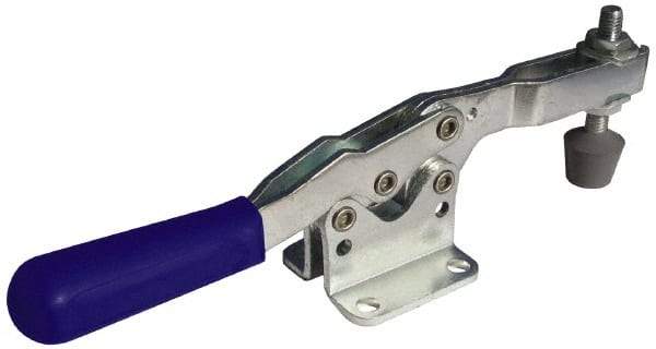 Gibraltar - 150 Lb Holding Capacity, Horizontal Handle, Manual Hold Down Toggle Clamp - 60° Handle Movement, 90° Bar Opening, U-Bar, Flanged Base, Carbon Steel - USA Tool & Supply