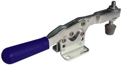 Gibraltar - 150 Lb Holding Capacity, Horizontal Handle, Manual Hold Down Toggle Clamp - 60° Handle Movement, 90° Bar Opening, U-Bar, Flanged Base, Carbon Steel - USA Tool & Supply