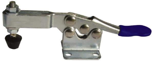 Gibraltar - 200 Lb Holding Capacity, Horizontal Handle, Manual Hold Down Toggle Clamp - 70° Handle Movement, 90° Bar Opening, U-Bar, Flanged Base, Carbon Steel - USA Tool & Supply