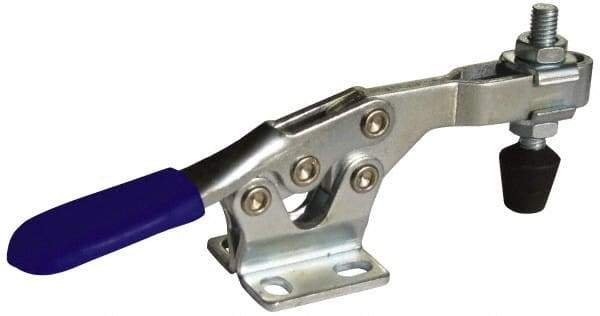 Gibraltar - 500 Lb Holding Capacity, Horizontal Handle, Manual Hold Down Toggle Clamp - 70° Handle Movement, 90° Bar Opening, U-Bar, Flanged Base, Carbon Steel - USA Tool & Supply