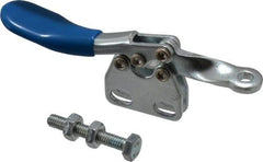 Gibraltar - 60 Lb Holding Capacity, Horizontal Handle, Manual Hold Down Toggle Clamp - 80° Handle Movement, 90° Bar Opening, Solid Bar, Straight Base, Carbon Steel - USA Tool & Supply