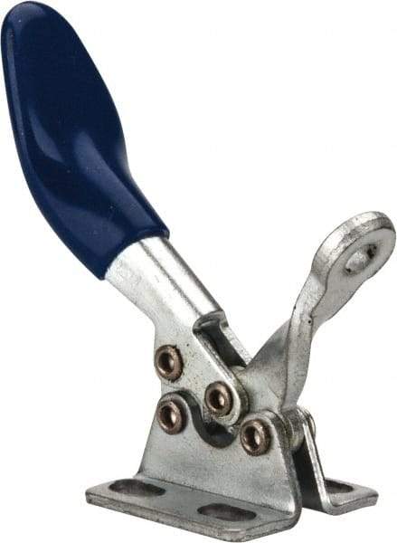 Gibraltar - 60 Lb Holding Capacity, Horizontal Handle, Manual Hold Down Toggle Clamp - 80° Handle Movement, 90° Bar Opening, Solid Bar, Flanged Base, Carbon Steel - USA Tool & Supply