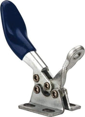 Gibraltar - 60 Lb Holding Capacity, Horizontal Handle, Manual Hold Down Toggle Clamp - 80° Handle Movement, 90° Bar Opening, Solid Bar, Flanged Base, Carbon Steel - USA Tool & Supply