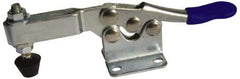 Gibraltar - 200 Lb Holding Capacity, Horizontal Handle, Manual Hold Down Toggle Clamp - 78° Handle Movement, 87° Bar Opening, U-Bar, Flanged Base, Electro-Plated Zinc, Stainless Steel - USA Tool & Supply