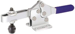 Gibraltar - 200 Lb Holding Capacity, Horizontal Handle, Manual Hold Down Toggle Clamp - 61° Handle Movement, 91° Bar Opening, U-Bar, Flanged Base, Electro-Plated Zinc, Carbon Steel - USA Tool & Supply