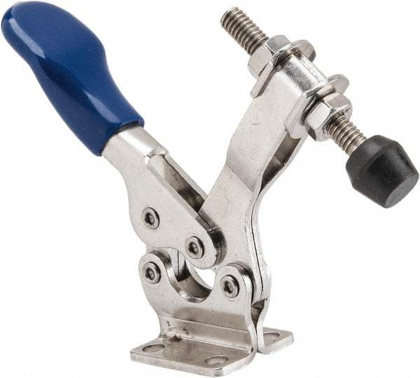 Gibraltar - 600 Lb Holding Capacity, Horizontal Handle, Manual Hold Down Toggle Clamp - 70° Handle Movement, 92° Bar Opening, U-Bar, Flanged Base, Electro-Plated Zinc, Stainless Steel - USA Tool & Supply