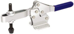 Gibraltar - 1,000 Lb Holding Capacity, Horizontal Handle, Manual Hold Down Toggle Clamp - 74° Handle Movement, 105° Bar Opening, U-Bar, Flanged Base, Electro-Plated Zinc, Carbon Steel - USA Tool & Supply