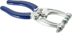 Gibraltar - 350 Lb Load Capacity, 1.77" Throat Depth, 6.03" OAL, Carbon Steel, C Style Plier Clamp - M8x1.5 Spindle, 2.86" Open Throat Height, Blue Handle - USA Tool & Supply