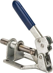 Gibraltar - 300 Lb Load Capacity, Flanged Base, Carbon Steel, Standard Straight Line Action Clamp - 0.22" Mounting Hole Diam, 0.44" Plunger Diam, Straight Handle - USA Tool & Supply