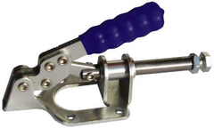 Gibraltar - 300 Lb Load Capacity, Flanged Base, Carbon Steel, Standard Straight Line Action Clamp - 0.22" Mounting Hole Diam, 0.44" Plunger Diam, Straight Handle - USA Tool & Supply