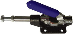 Gibraltar - 600 Lb Load Capacity, Flanged Base, Carbon Steel, Standard Straight Line Action Clamp - 0.22" Mounting Hole Diam, 0.44" Plunger Diam, Straight Handle - USA Tool & Supply