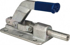 Gibraltar - 800 Lb Load Capacity, Flanged Base, Carbon Steel, Standard Straight Line Action Clamp - 6 Mounting Holes, 0.26" Mounting Hole Diam, 1/2" Plunger Diam, Straight Handle - USA Tool & Supply