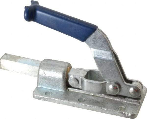 Gibraltar - 800 Lb Load Capacity, Flanged Base, Carbon Steel, Standard Straight Line Action Clamp - 0.26" Mounting Hole Diam, 1/2" Plunger Diam, Straight Handle - USA Tool & Supply