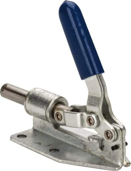 Gibraltar - 300 Lb Load Capacity, Flanged Base, Carbon Steel, Standard Straight Line Action Clamp - 0.2" Mounting Hole Diam, 1/2" Plunger Diam, Straight Handle - USA Tool & Supply