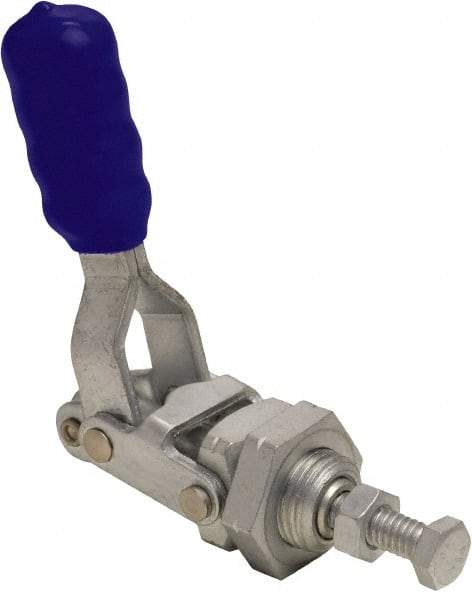 Gibraltar - 200 Lb Load Capacity, Threaded Base, Carbon Steel, Standard Straight Line Action Clamp - 0.38" Plunger Diam, Straight Handle - USA Tool & Supply