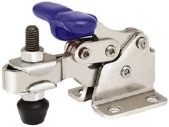 Gibraltar - 150 Lb Holding Capacity, Horizontal Handle, Manual Hold Down Toggle Clamp - 175° Handle Movement, 92° Bar Opening, U-Bar, Flanged Base, Stainless Steel - USA Tool & Supply