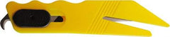 ICT - Fixed Safety Utility Knife - 1" Stainless Steel Blade, Yellow ABS Handle, 2 Blades Included - USA Tool & Supply