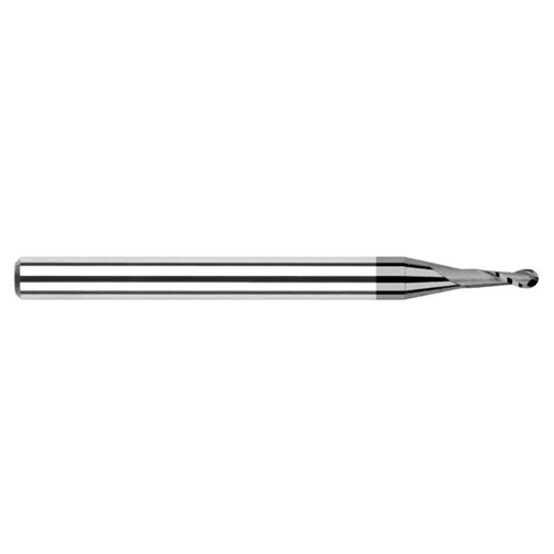 ‎0.07″ Dia. × 1/8″ Shank × 0.21″ DOC × 1-1/2″ OAL, Carbide DLC, Stub|Standard , 2 Flute, Ballnose End Mill