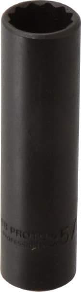 Proto - 5/8", 1/2" Drive, Deep Hand Socket - 12 Points, 3-1/4" OAL, Alloy Steel, Black Finish - USA Tool & Supply