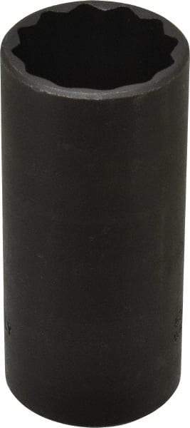 Proto - 1-1/8", 1/2" Drive, Deep Hand Socket - 12 Points, 3-1/4" OAL, Alloy Steel, Black Finish - USA Tool & Supply