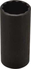 Proto - 1-1/8", 1/2" Drive, Deep Hand Socket - 12 Points, 3-1/4" OAL, Alloy Steel, Black Finish - USA Tool & Supply